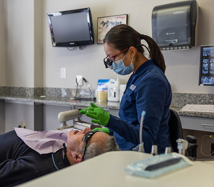 Dental patient receiving a preventive dental checkup in Braintree