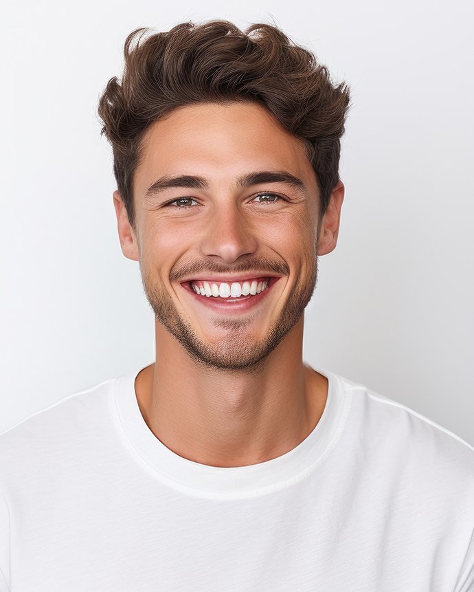 Portrait of smiling young man with perfect teeth